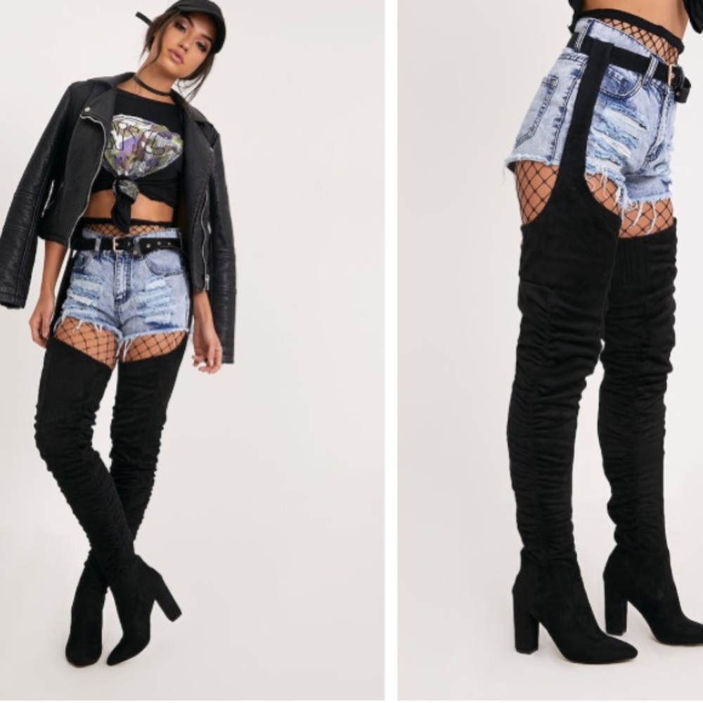 Black Belted Over the Knee Boots