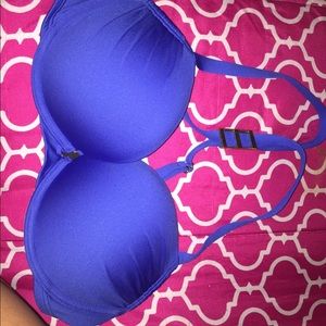 Victoria secret pushup blue halter bikini NEW .