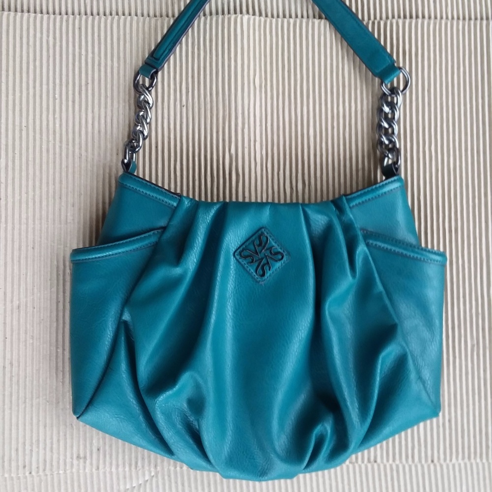 Lovely Color Teal New Handbag Leather