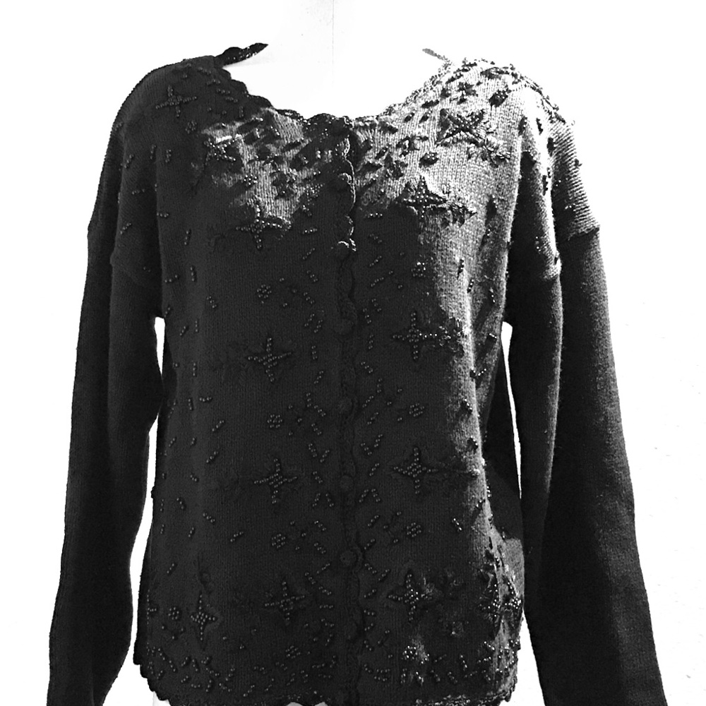 Heirlooms collectibles Beaded black sweater size M