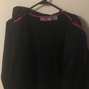 Black jacket wth pink trim