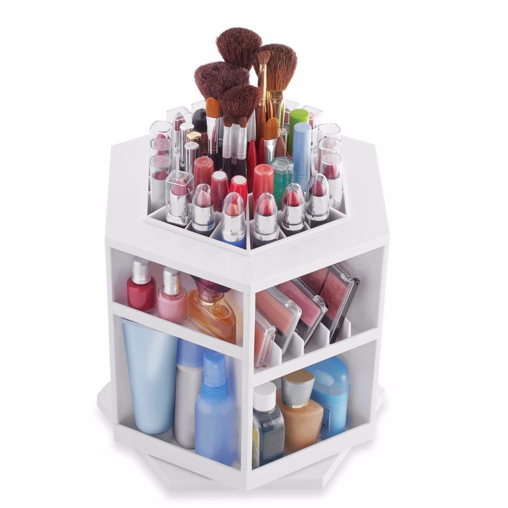 Lori Greiner White Spinning Cosmetic Organizer