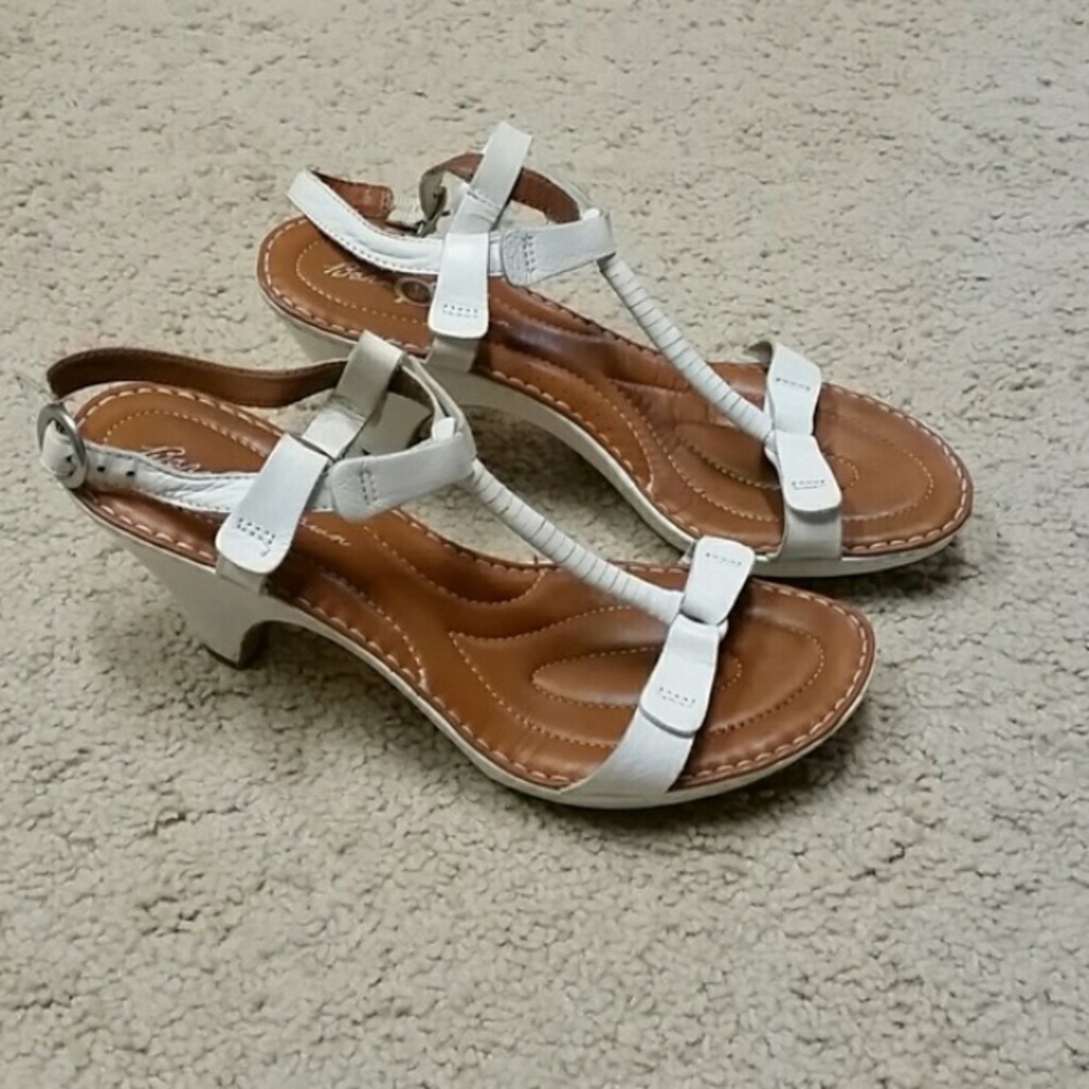 Born • Strappy White Wedge Sandals