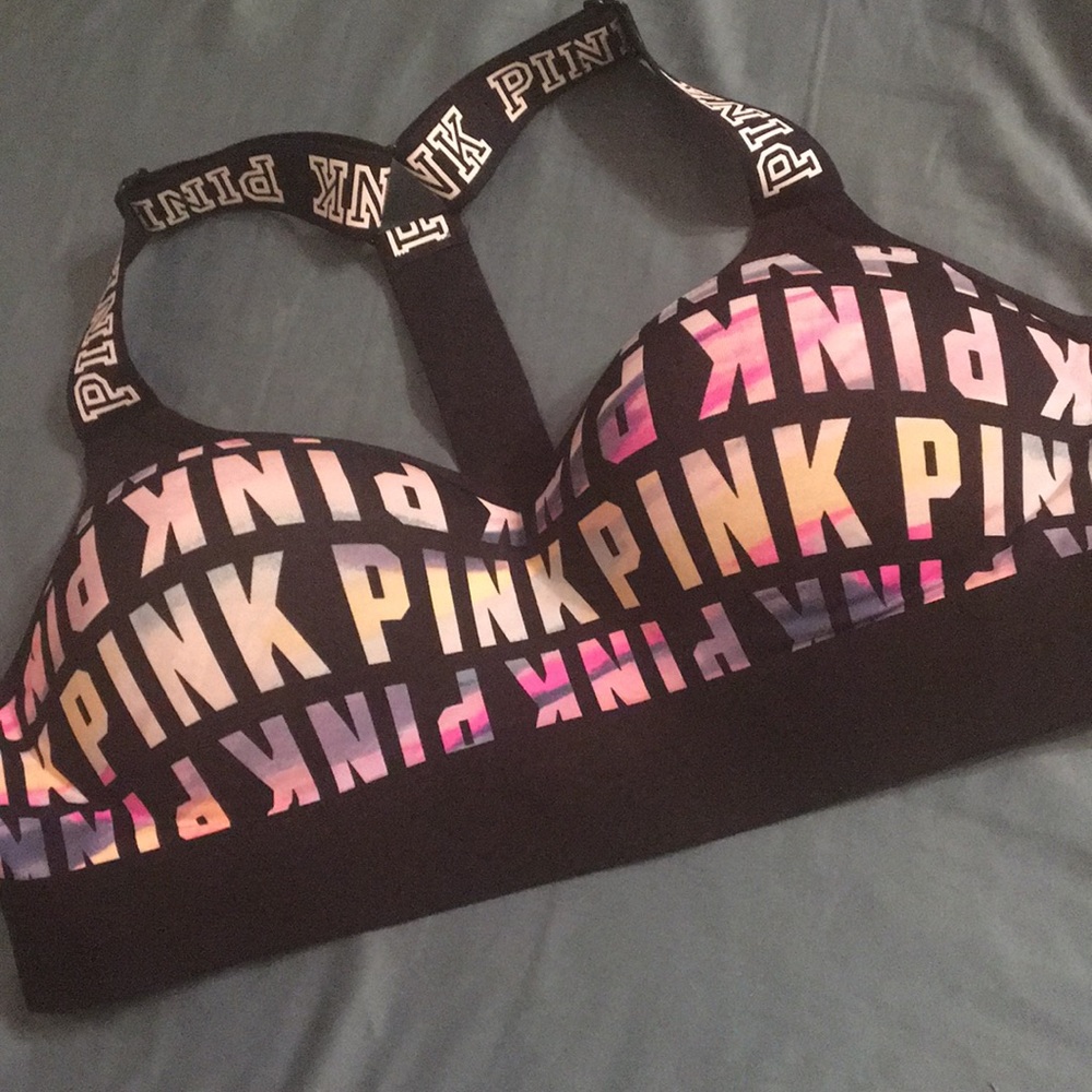 Pink sports bra