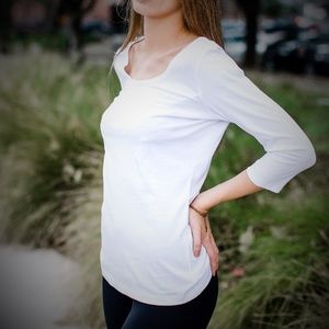 Organic Cotton - Women 3/4 Sleeve Boat-neck Tee.