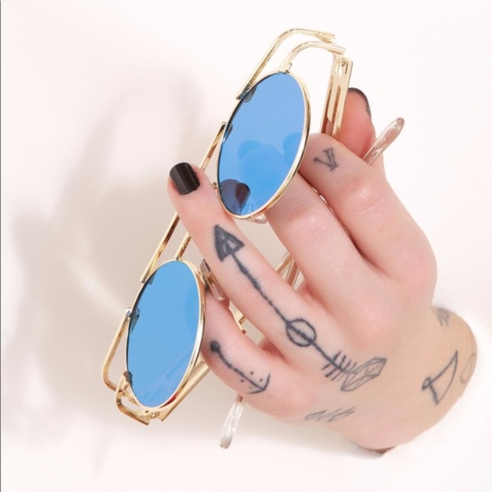 Technologic Mirror Teal Gold Polarized Sunglasses - Picture 4 of 4