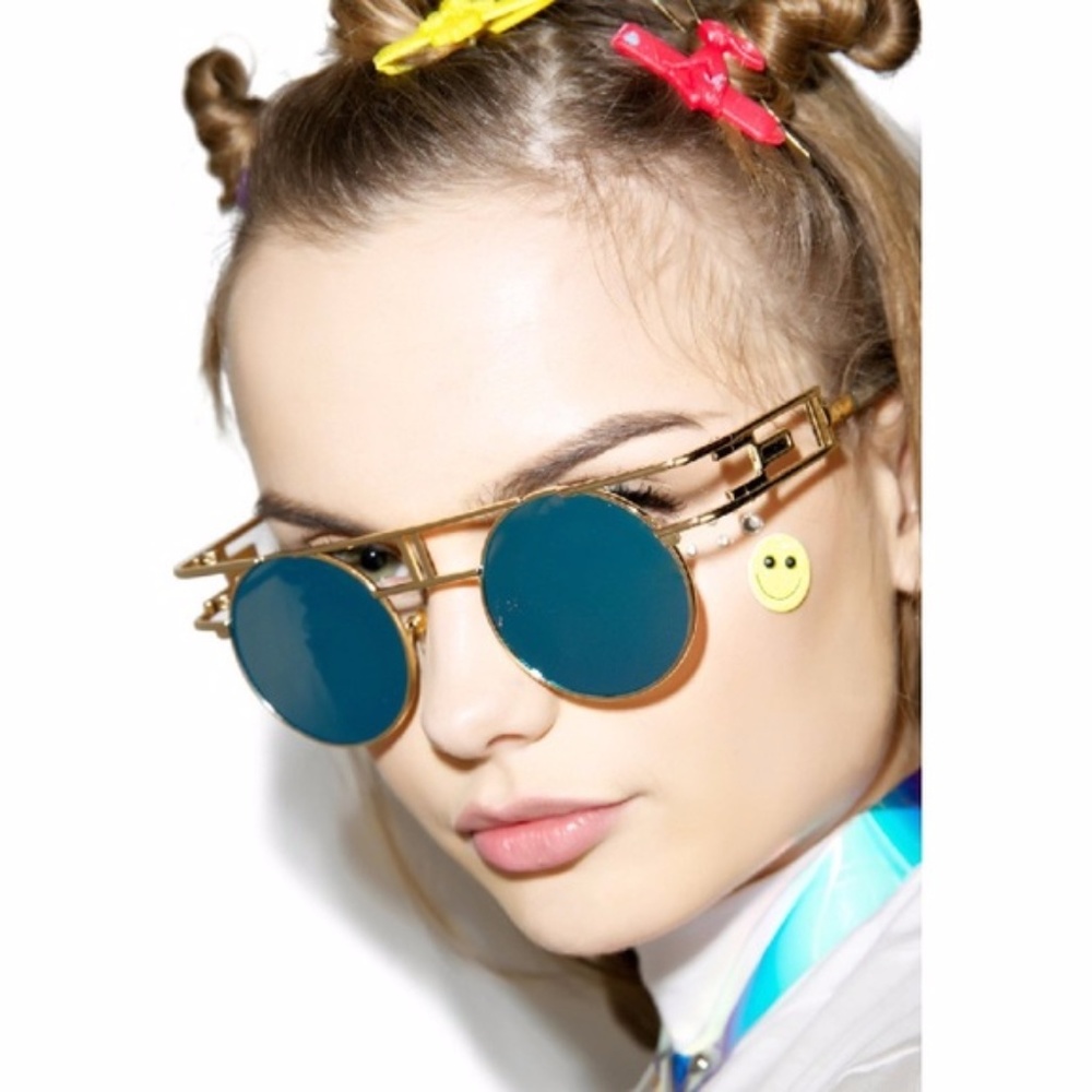 Technologic Mirror Teal Gold Polarized Sunglasses - Picture 3 of 4