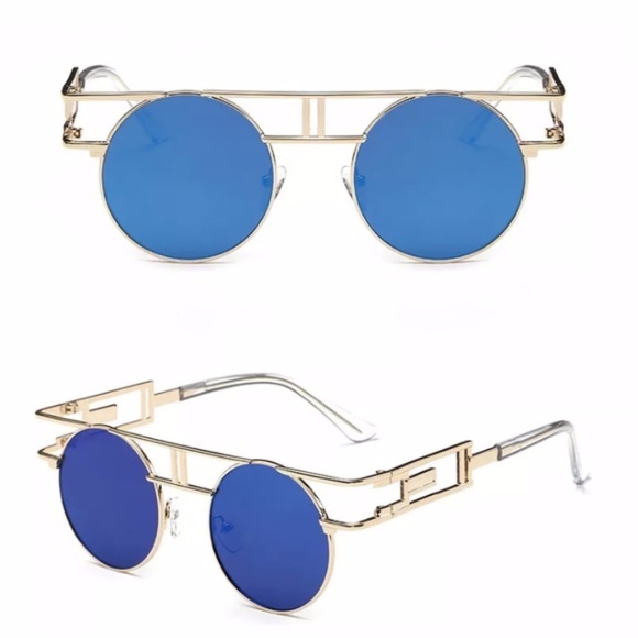 Nasty Gal Accessories - Technologic Mirror Teal Gold Polarized Sunglasses