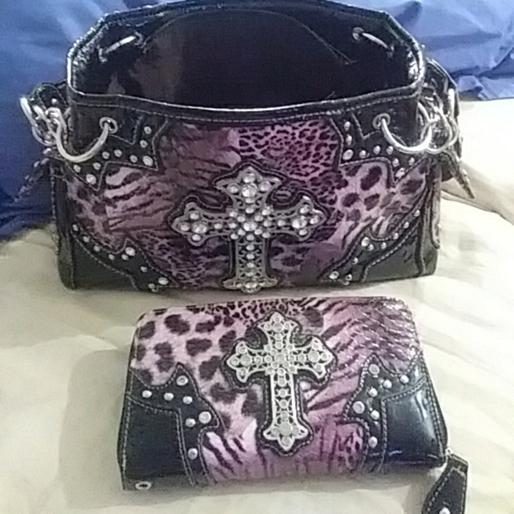 Fun animal print patton purse & matching wallet