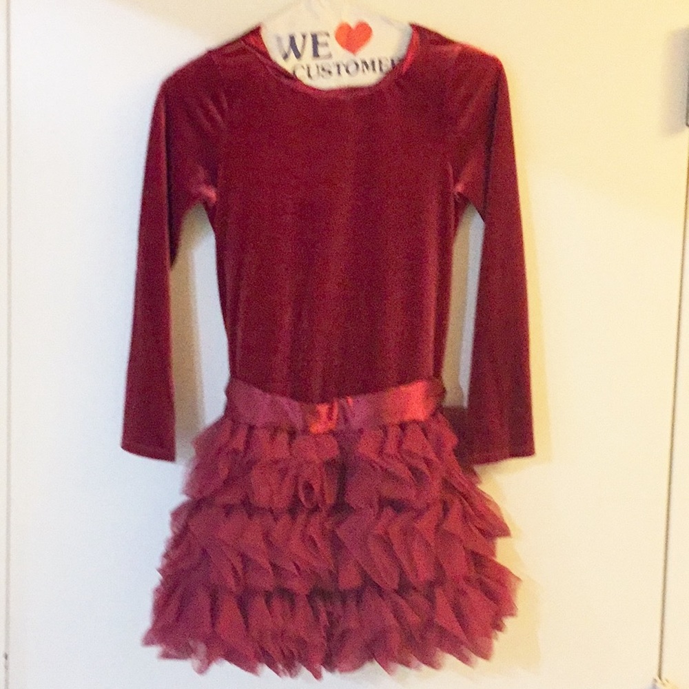 Kate Mack Girls Velour  Holiday Dress