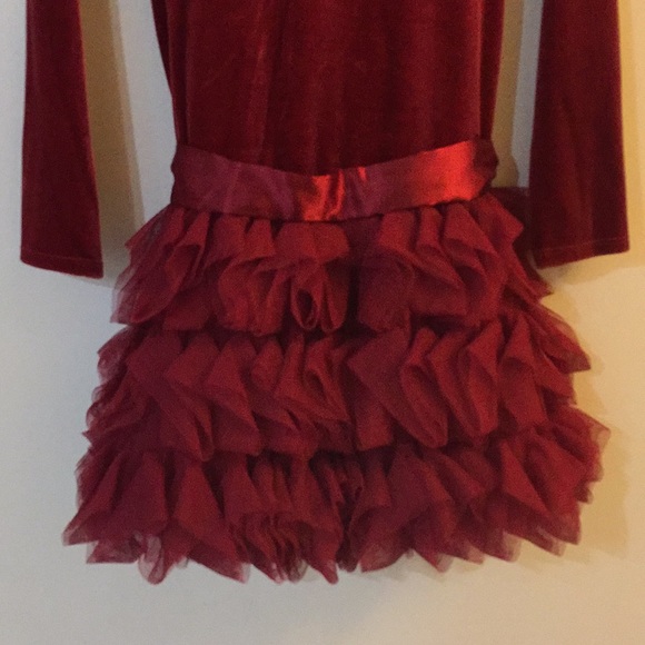 kate mack holiday dresses Girls Velour Dress soft crepe skirt
