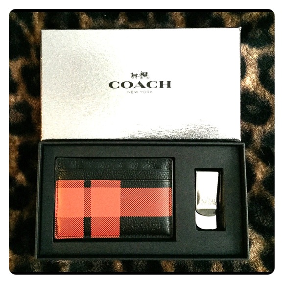 COACH PLAID CARD CASE & MONEY 💰 CLIP - Picture 2 of 9