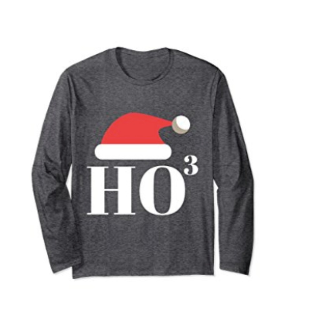 HO HO HO santa hat long sleeve t-shirt nerd geek