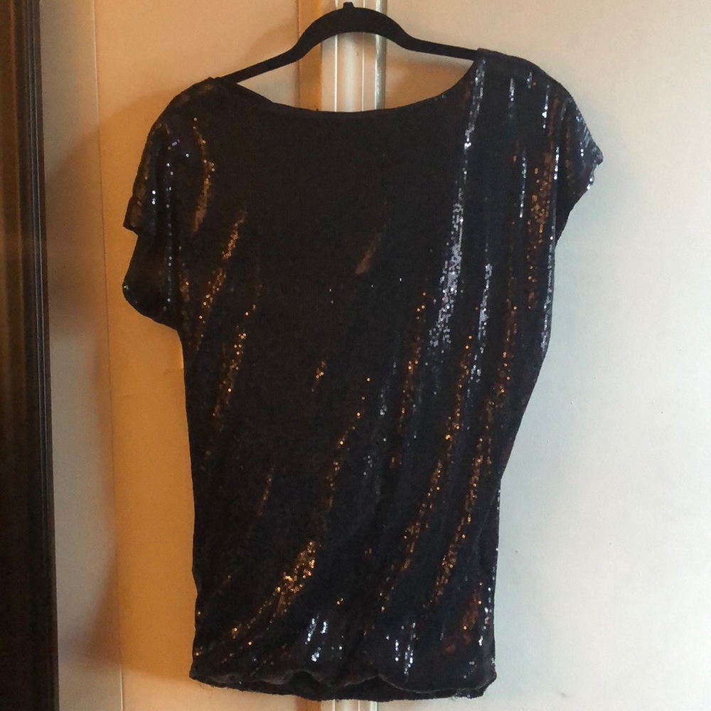 Black Sequin T-Shirt Dress