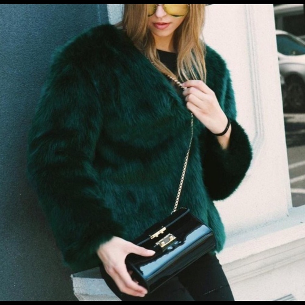 Faux Fur Long Sleeve Jacket