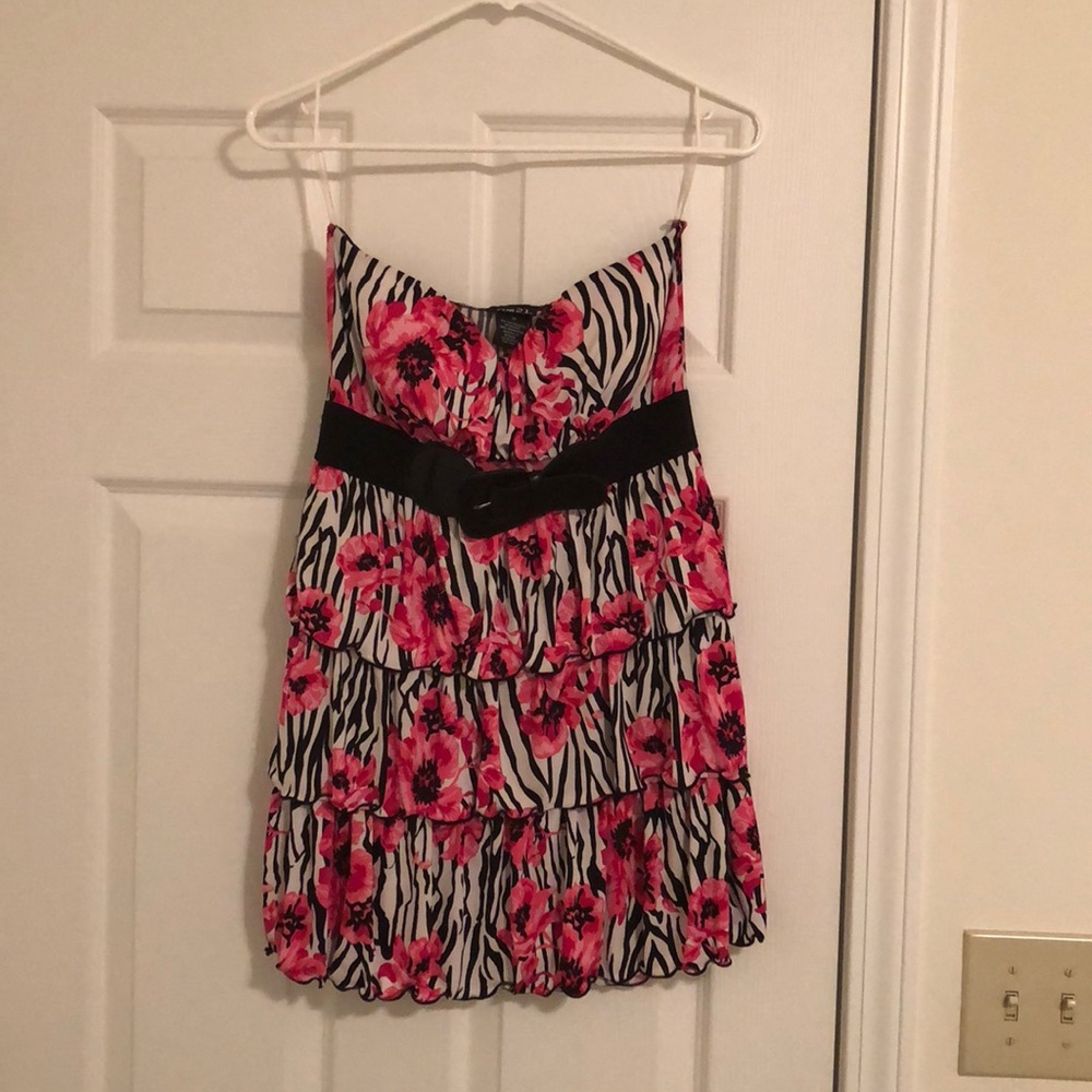NWOT Strapless floral dress