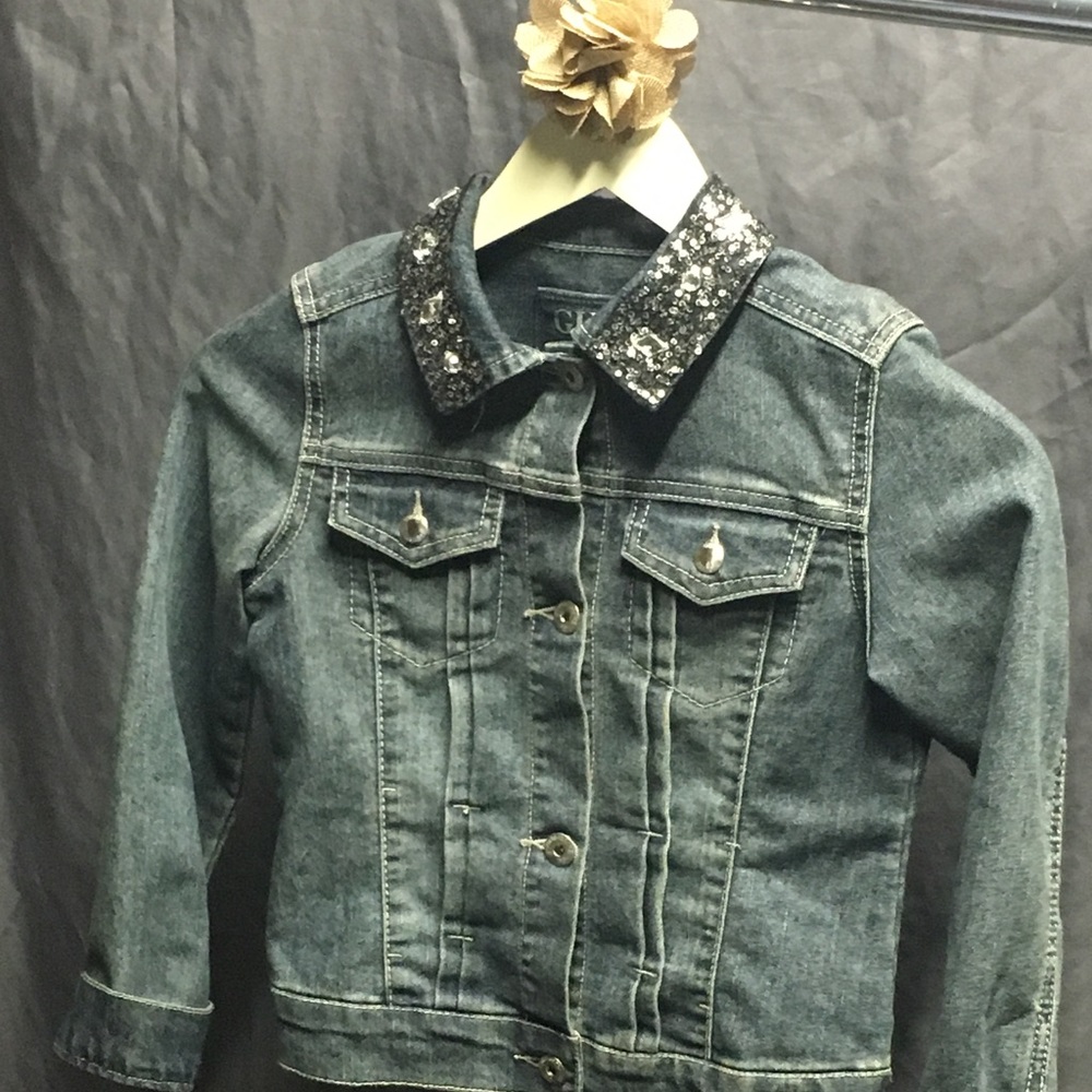 Guess Girls Jean Jacket with embellished collar.