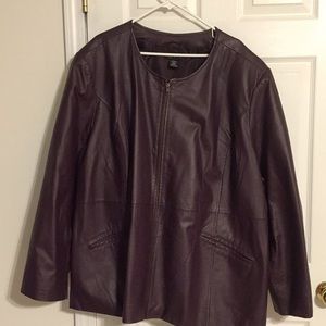 Plum Leather Coat