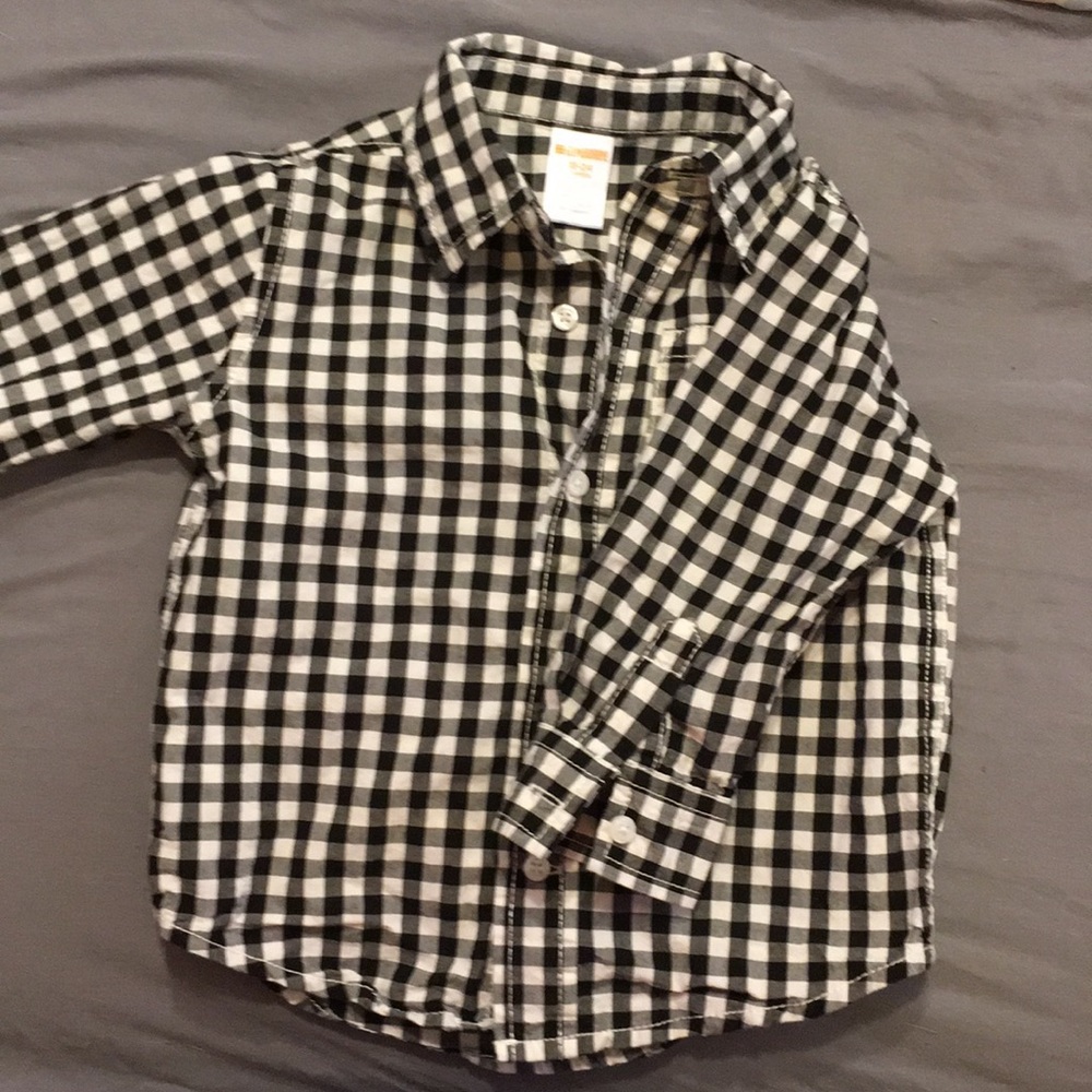 18-24 month black and white button down shirt