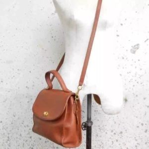 Vintage coach court brown tab crossbody purse bag