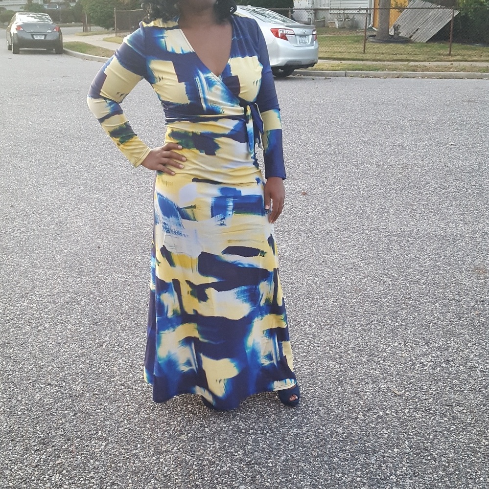 Multi Color Long Sleeve Dress