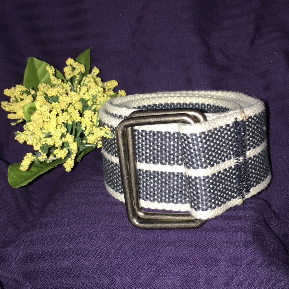 Canvas Belt Blue And White
