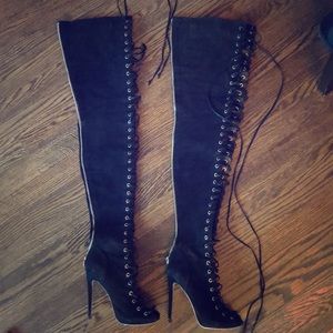 Alex Perry/Tony Bianco Thigh high lace up boots