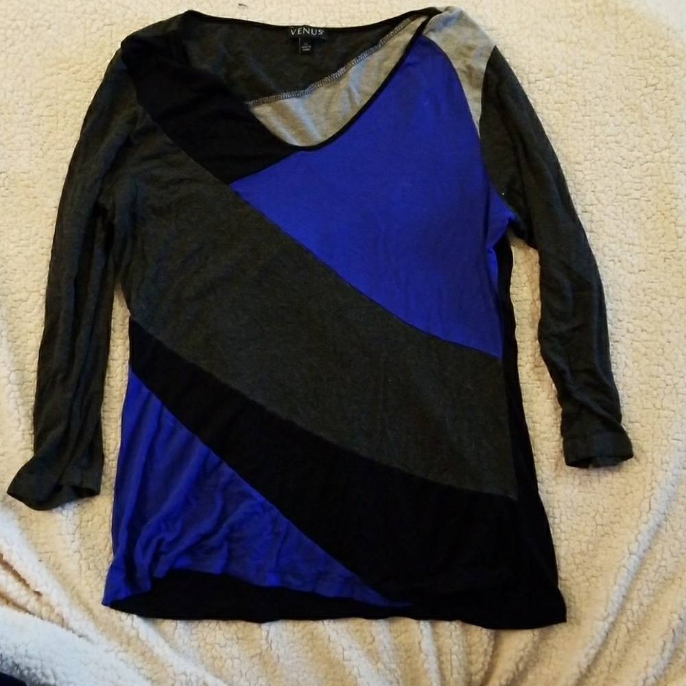 3/4 sleeve color block top