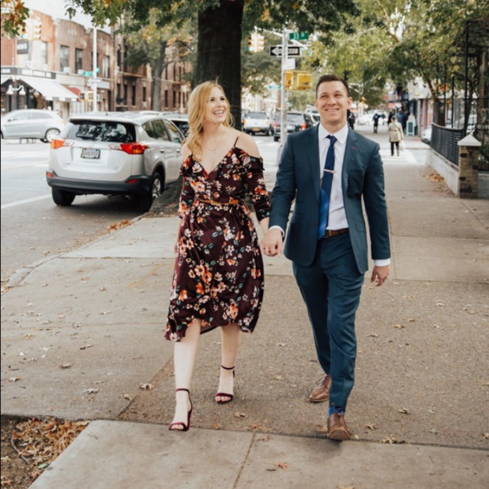 Deep Burgundy Floral Wrap Dress