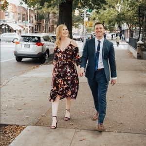 Deep Burgundy Floral Wrap Dress