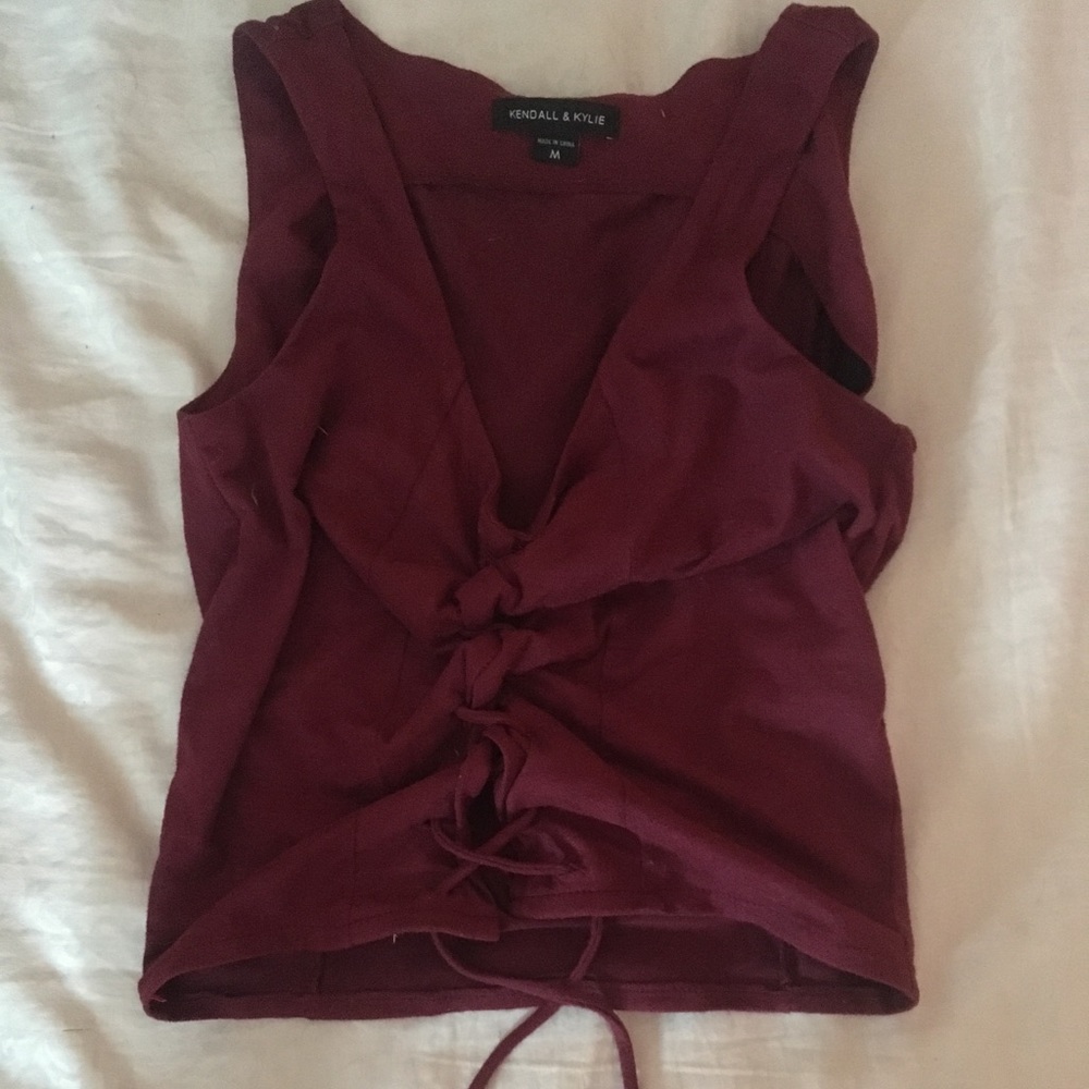 Kendall and Kylie velvet lace up tank