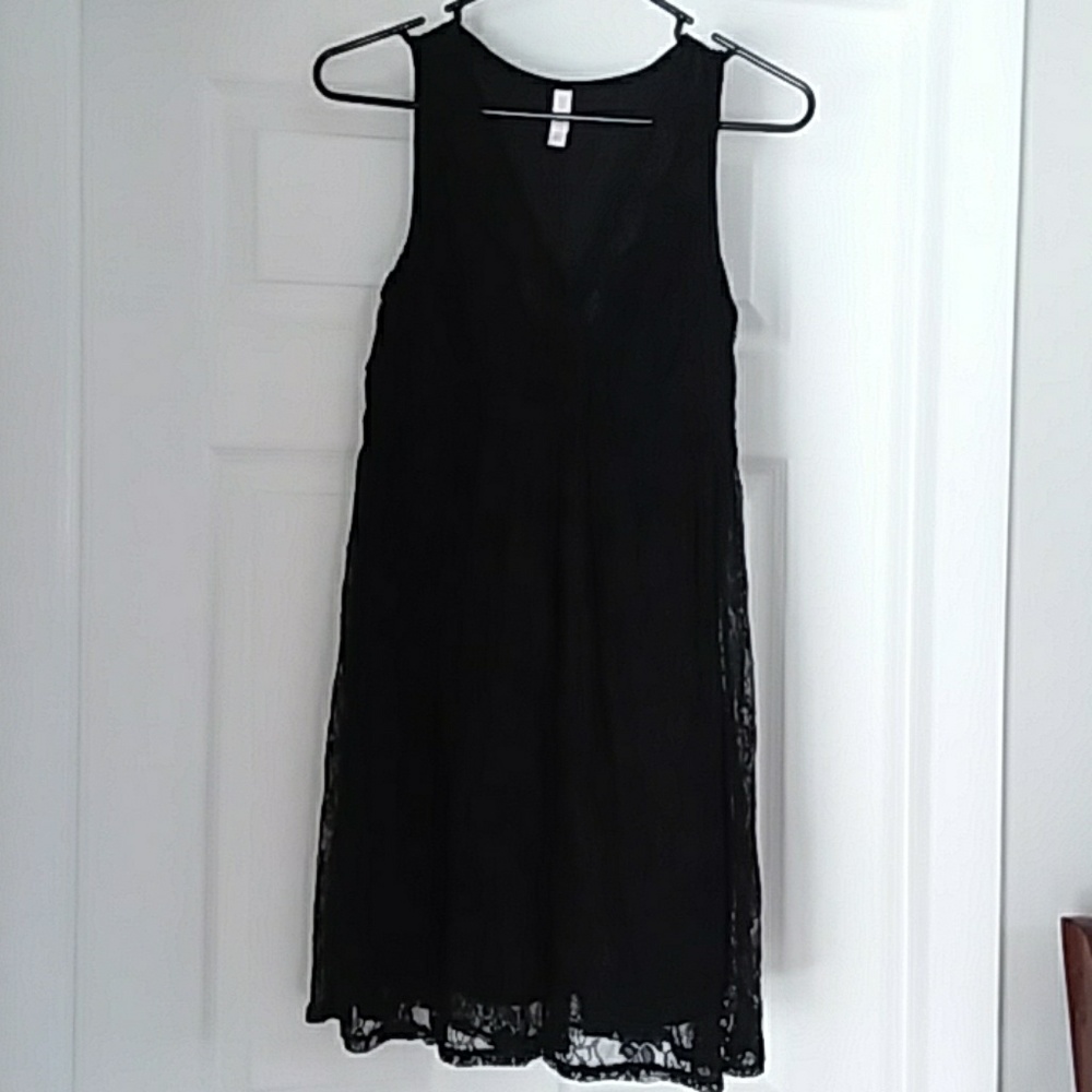 Black lace dress with a slip underneath