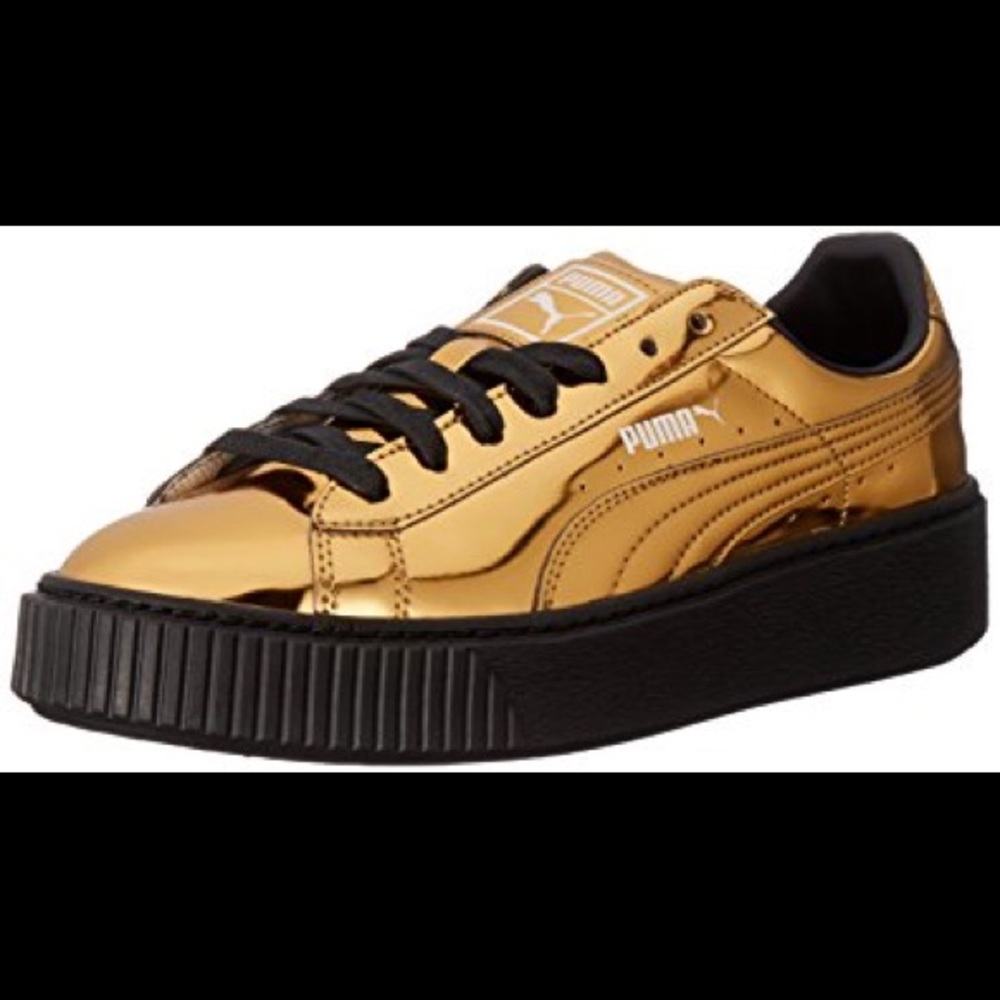 Puma Metallic gold Creepers/ Platforms