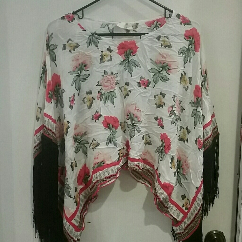 H&M Coachella Floral Fringe Top