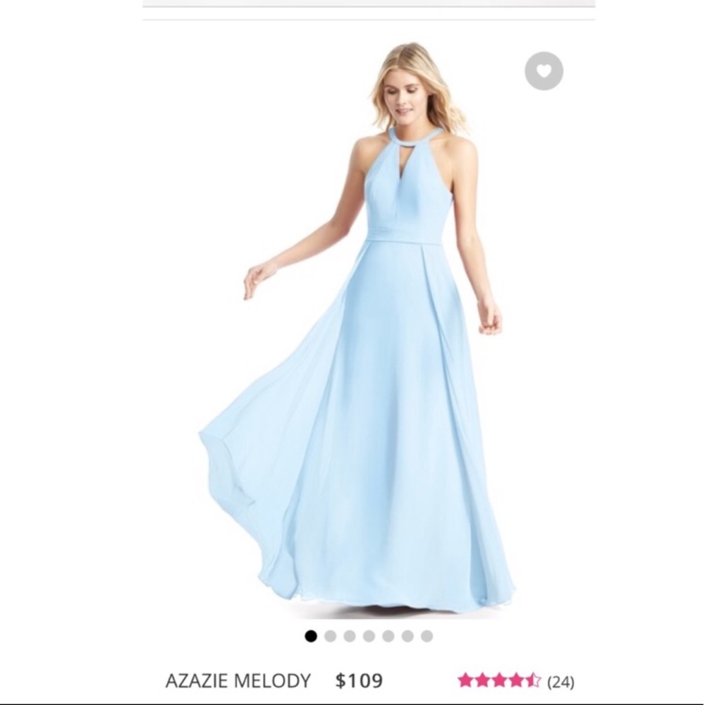Sky blue azazie bridesmaids dress
