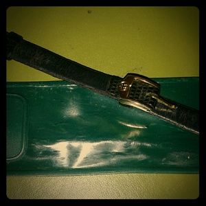 Gucci watch band black lizard leather 13mm wide