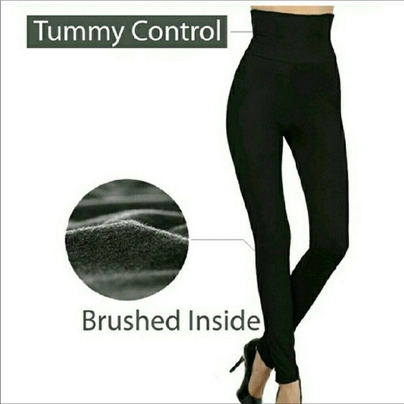 High waist fleece lined leggings. Black or red - Picture 4 of 4