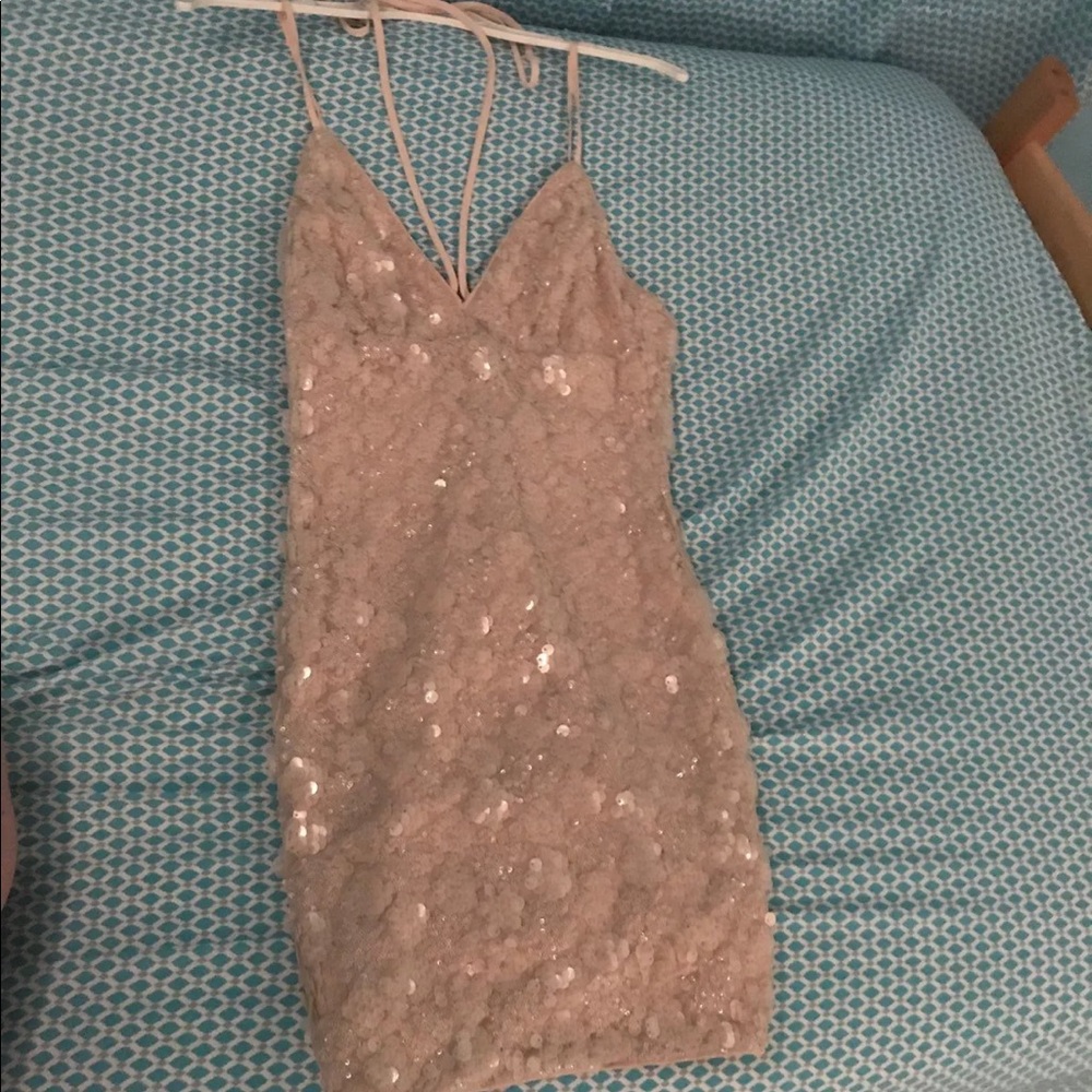Gold party dress . Homecoming dress
