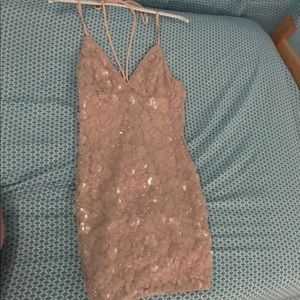 Gold party dress . Homecoming dress