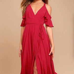 Floor length red dress - Lulu's - small