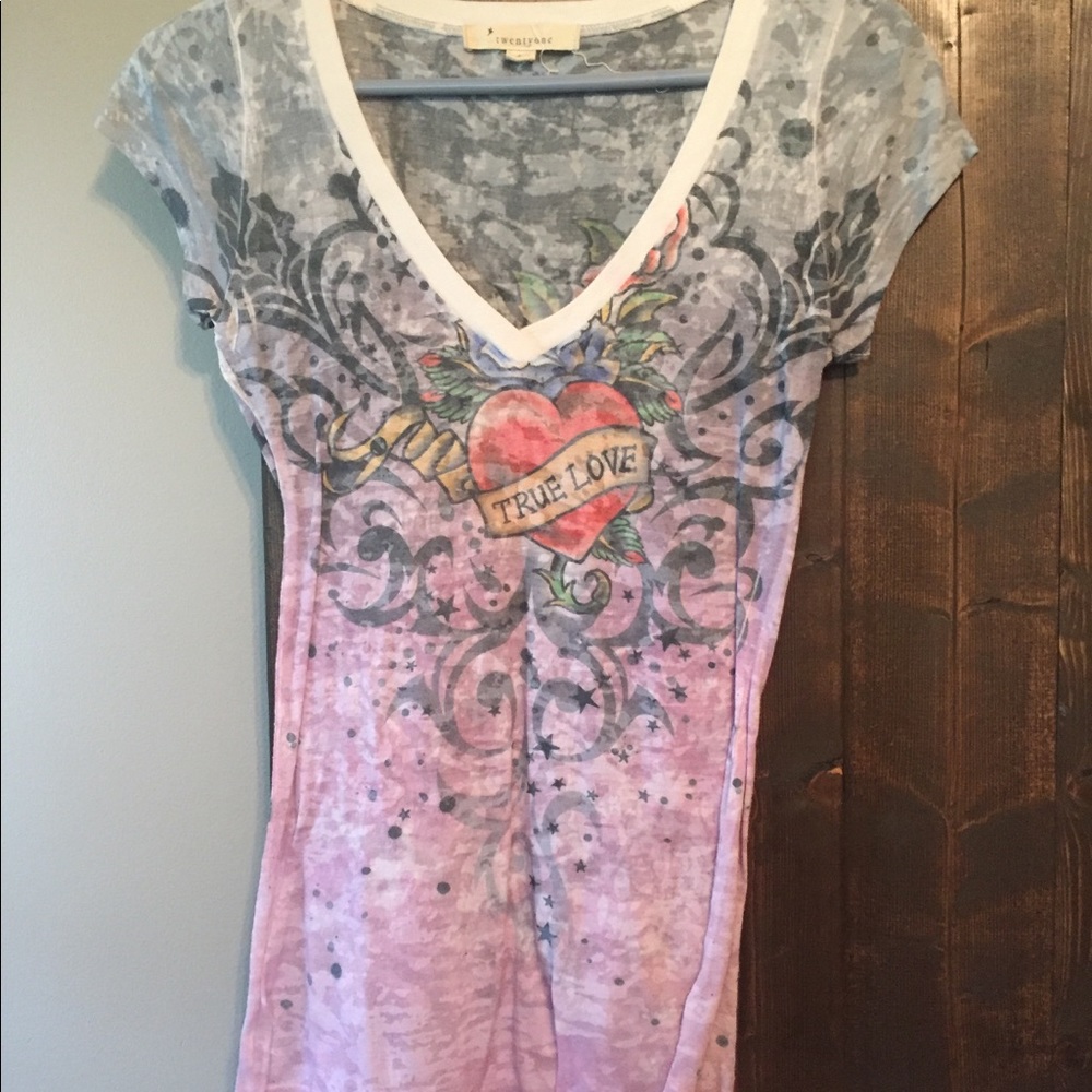 Forever 21 tattoo burnout tee