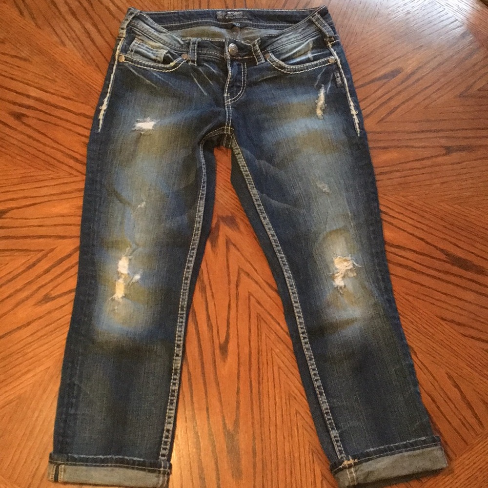 Silver Brand Capris, rustic AIKO style, 26 waist