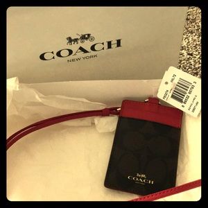 Leather Coach lanyard