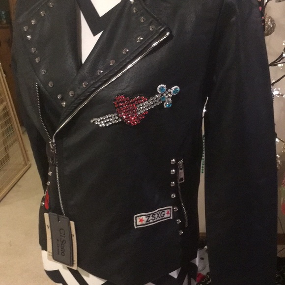 Ci Sono Brand Black Moto Jacket - Picture 2 of 8