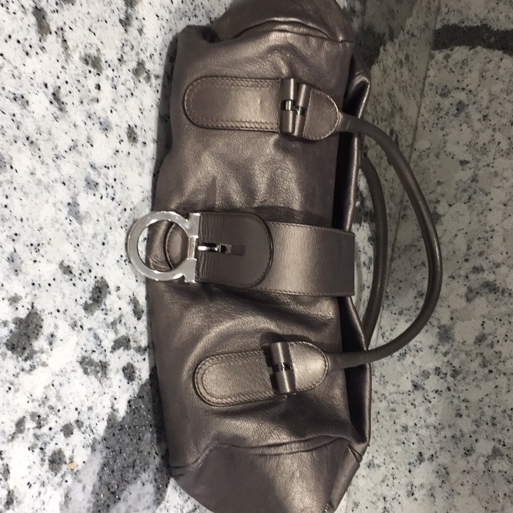 Gorgeous Pewter satchel bag comes with dust bag