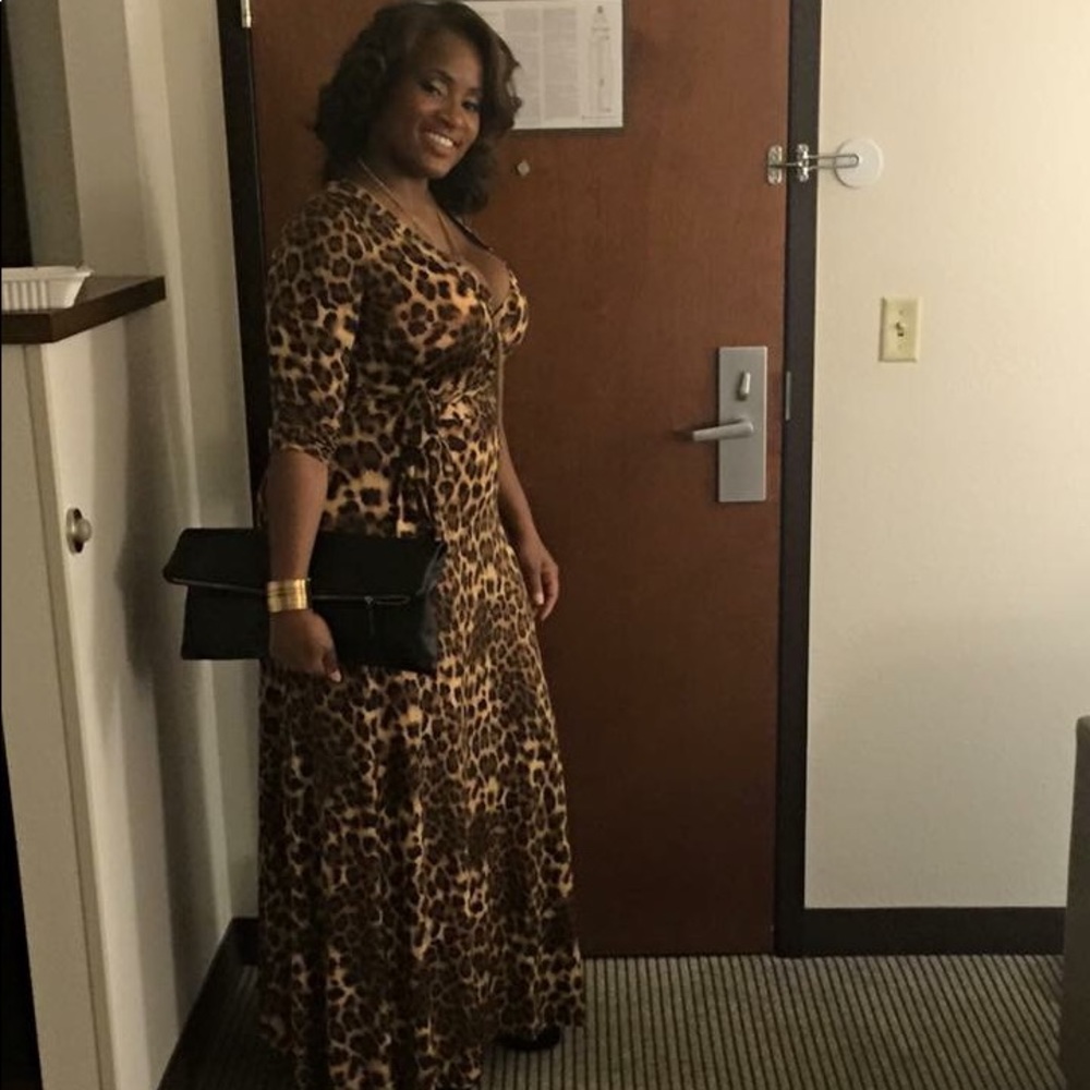 Sexy, cheetah print maxi dress