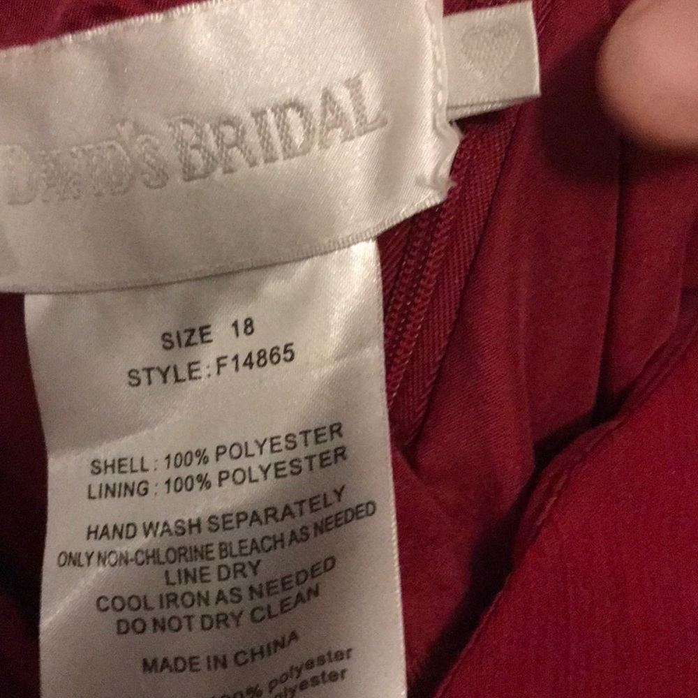 Davids Bridal sz 18 red prom wedding ball gown