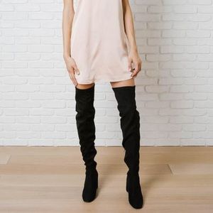 Suede over-the-knee boots, 100% Vegan
