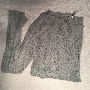 Open Knit Gray Sweater