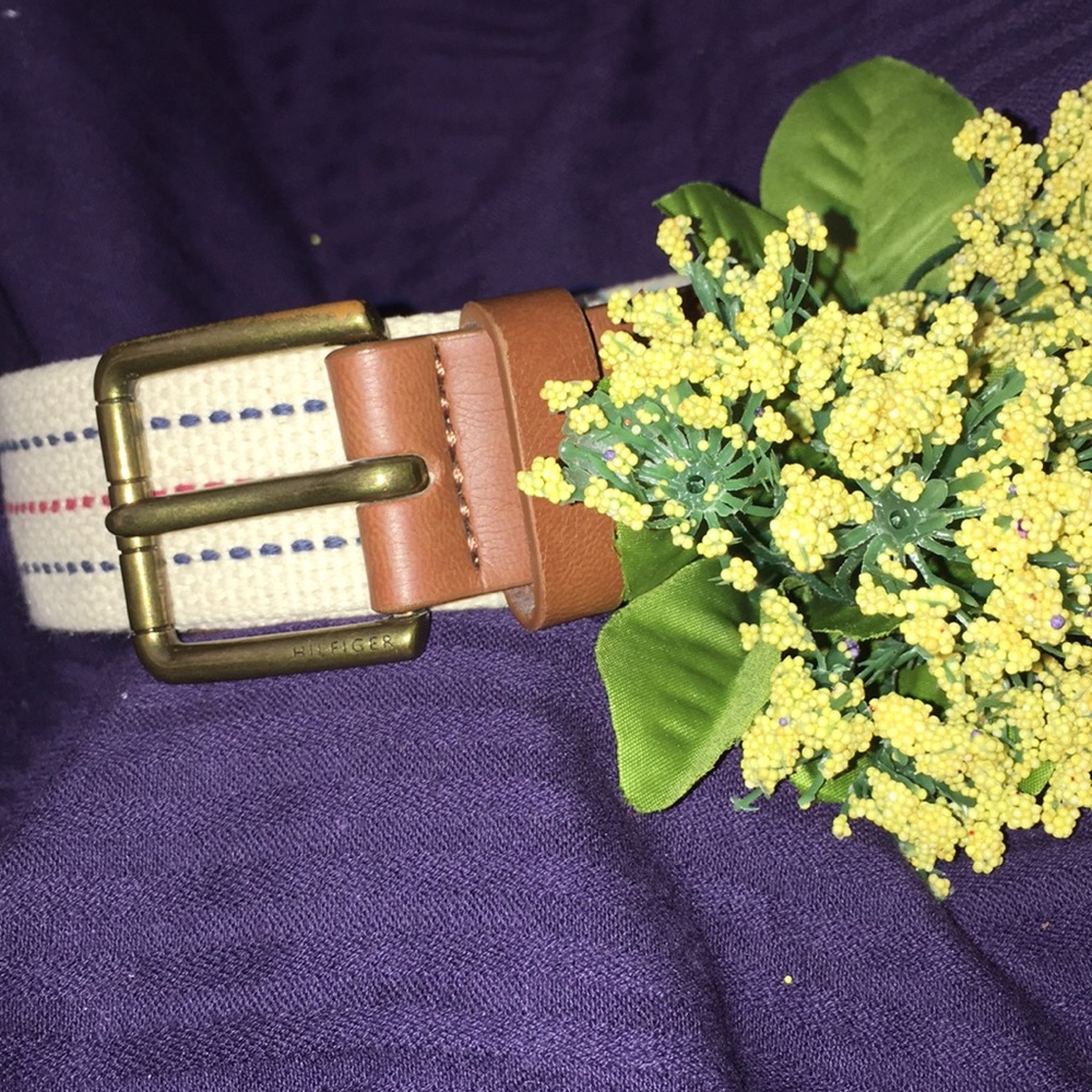 Tommy Hilfiger Canvas And Leather Belt